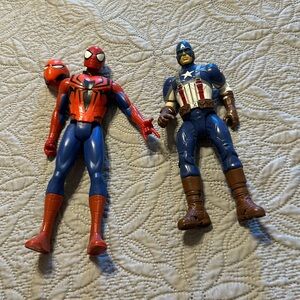 Captain America and Spider-Man Figures.